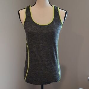 Danskin Heather Gray Tank Top with Lime Accents